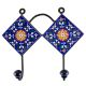 Navy Blue Wheel Flower Ceramic Tile Hook